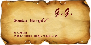Gomba Gergő névjegykártya